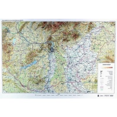 Topo Map Maďarsko - obecně zeměpisná nástěnná mapa – Zbozi.Blesk.cz