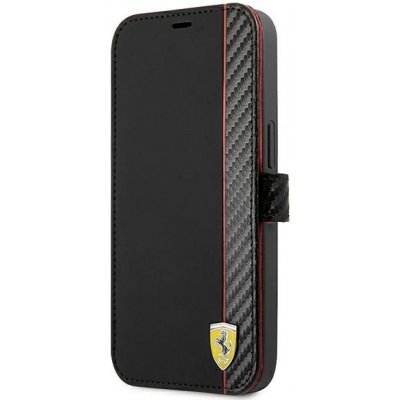 Pouzdro Ferrari knížkové iPhone 13 Mini On Track Carbon Stripe černé