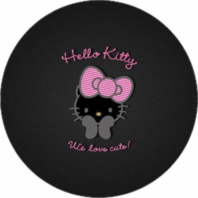 Jedlý papír Hello Kitty s mašlí na černém pozadí 19,5 cm - Pictu Hap – Hledejceny.cz