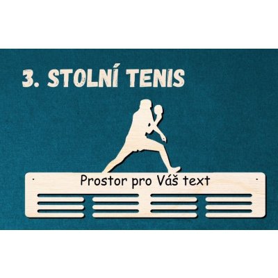 WOODENY Dřevěný držák medailí 3. Stolní tenis – Zboží Mobilmania