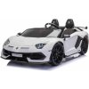 Dětské elektrické vozítko Beneo Elektrické autíčko Lamborghini Aventador 12V Dvoumístné 2,4 GHz dálkové ovládání USB / SD Vstup odpružení vertikální otvírací dveře měkké EVA kola 2X MOTOR ORIGINAL licence Bílá