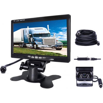 PODOFO Parkovací systém TRUCK F0505, 18IR LED kamera s 7" LCD displejem na palubku 10m 4pin kabel – Zboží Mobilmania