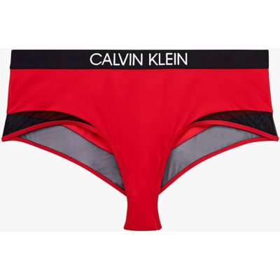 Calvin Klein High Waist Bikini Spodní díl červená – Zboží Mobilmania