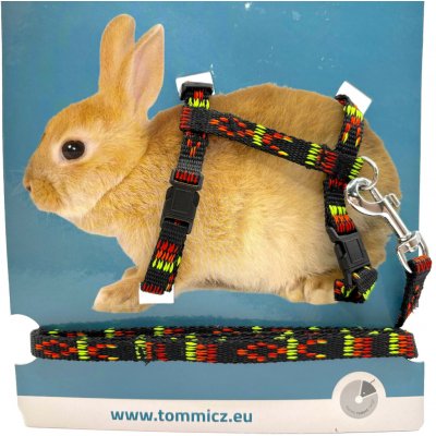 Trixie Nylonový postroj s vodítkem na králíka s motivem králíka 25-44 cm – Zboží Dáma