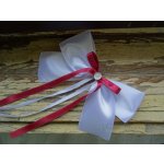 Atlasová mašle na auto bílá - vínová 344 – Sleviste.cz