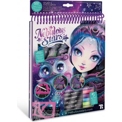 Nebulous Stars Kreativní návrhářský blok se šablonami nálepkami a pastelkami- Eclipsia fialová – Zboží Dáma