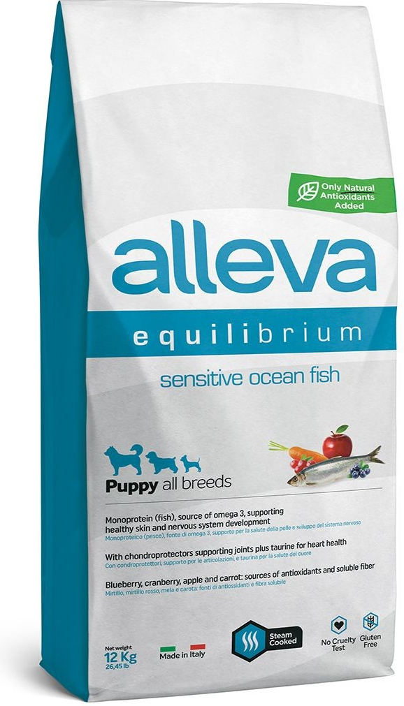 Alleva Equilibrium Sensitive Puppy All Breeds Ocean Fish 12 kg