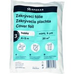 Spokar zakrývací fólie na malování, 5 µ, 20 m2, 4 × 5 m, 3 ks – HobbyKompas.cz