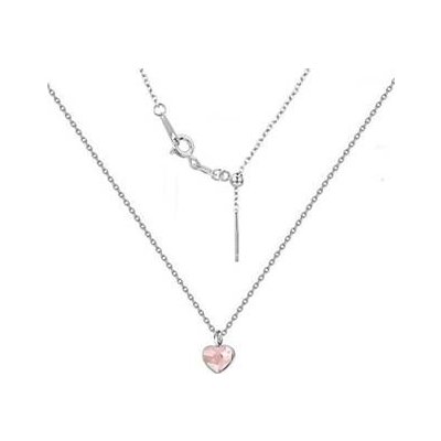 Nubis Stříbrný náhrdelník se srdcem crystals from Swarovski® NB 0204-RO – Hledejceny.cz