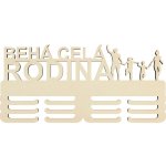 LYMFY Dřevěný držák na medaile běhá celá rodina 45cm přírodní dřevo – Zboží Dáma