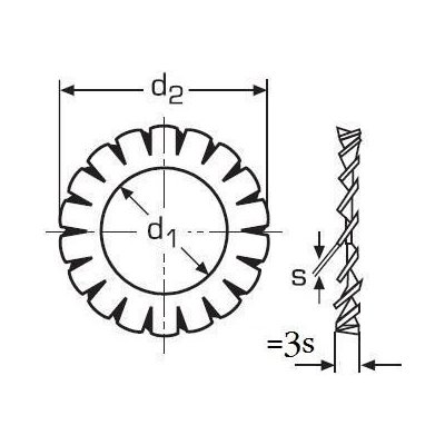 podložka M8 pr. 8.4x15x0.8 ZINEK vějířová vnější ozubení DIN 6798A – Hledejceny.cz