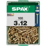 Spax Uni vrut zápust.hlava PZ/Z1, S-CUT plný závit, Yellox, 3 x 12 mm, 100 ks – Hledejceny.cz