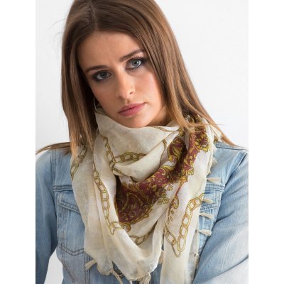 Basic béžový dámský šátek se vzory at-ch-enec-73.29p-light beige – Zbozi.Blesk.cz