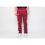 Pleasures Rudeboy Plaid pant Red červená – Sleviste.cz