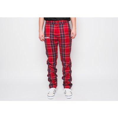 Pleasures Rudeboy Plaid pant Red červená – Sleviste.cz