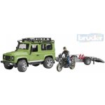 Bruder 2598 Land Rover Defender s přívěsem + Ducati Scrambler Cafe Racer a řidič 1:16 – Zboží Mobilmania