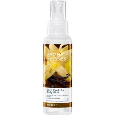 Avon Senses tělový sprej s vůní vanilky a santalového dřeva 100 ml – Zboží Dáma