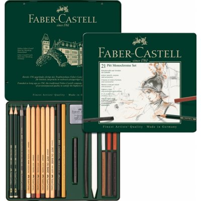 Faber-Castell 112976 Pitt Monochrome sada uměleckých výtvarných potřeb 21 ks – Sleviste.cz