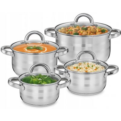 TADAR Sada hrnců z nerezové oceli Leone, 8 kusů – Hledejceny.cz