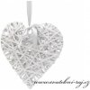 Svatební dekorace Proutěné srdce bílé, 20 cm velikost