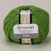 Příze YarnArt pletací / háčkovací příze GINA / JEANS 69 zelená, jednobarevná, 50g/160m
