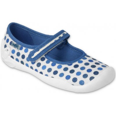 Befado dívčí balerínky domácí obuv 114Y495 modré puntíky – Hledejceny.cz