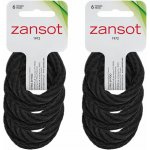 Zansot Elastické vlasové gumičky velké, tkanina, 12 ks, černé – Sleviste.cz