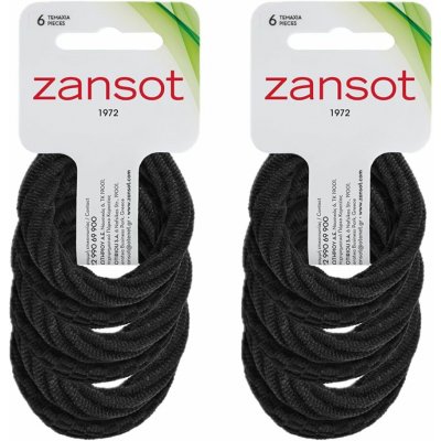 Zansot Elastické vlasové gumičky velké, tkanina, 12 ks, černé – Sleviste.cz