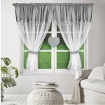 Dekorační krátká záclona s řasící páskou KALINA bílá/světle šedá 400x145 cm MyBestHome – Hledejceny.cz