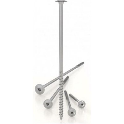 Vrut pro dřevostavby TBS 8x340 s talířovou hlavou, zinek bílý (Tesařský vrut, torx) – Hledejceny.cz