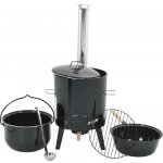 vidaXL Kotlík na guláš s komínem a víkem z černý smaltovaná ocel – Sleviste.cz