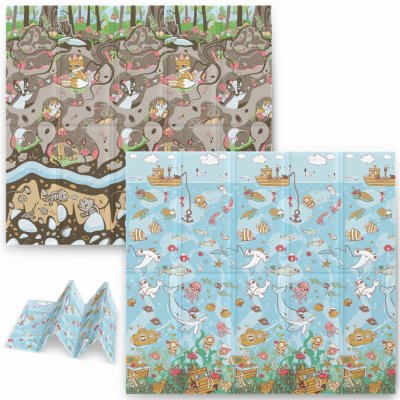 Vzdělávací skládací pěnová podložka 200 x 180 x 1 cm Nukido NK-340 oceán-země – Zbozi.Blesk.cz