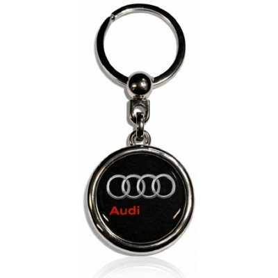 Přívěsek na klíče pryskyřičná Audi kulatá černá nápis na boku AutoZulu – Hledejceny.cz