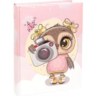 Dětské fotoalbum, 10x15, zasunovací B-46200SB Camera Owl 2 růžové PL – Zboží Mobilmania