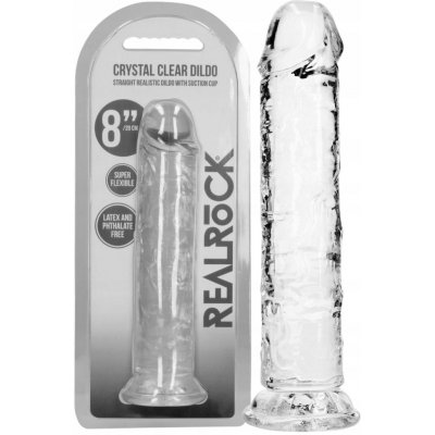 RealRock Crystal Clear Realistic 8 průhledné dildo s přísavkou 22 x 4 cm – Zboží Dáma