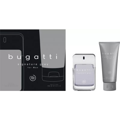 Bugatti Signature Grey EDT 100 ml + sprchový gel 200 ml dárková sada – Zboží Mobilmania