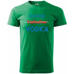 Sablio tričko s potiskem V is for Vodka zelené