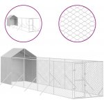 vidaXL Venkovní psí kotec se střechou stříbrný 200 x 1000 x 250 cm – Hledejceny.cz