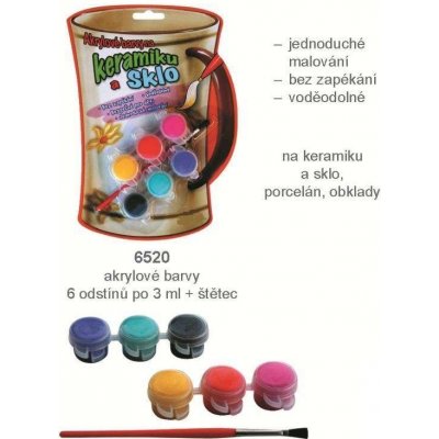 SMT Creatoys akrylové barvy na keramiku a sklo 6 barev – Zboží Mobilmania