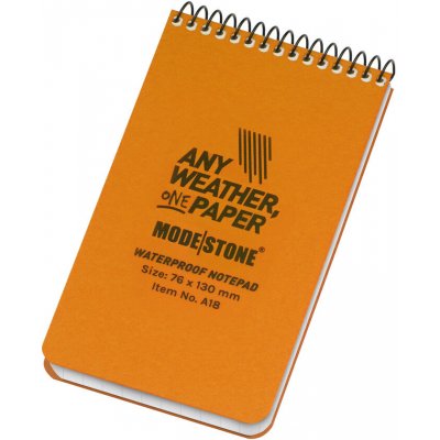 Modestone Voděodolný zápisník čtverečkovaný Handy Pad 76 mm × 130 mm 30 listů Oranžová