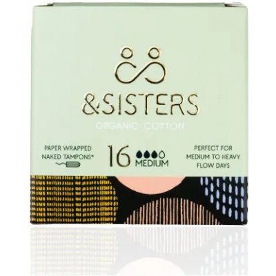 & Sisters Organické tampóny medium 16 ks – Zboží Dáma