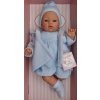 Panenka ASIVIL Realistické miminko chlapeček KOKE ve světle modrém kompletu s kabátkem