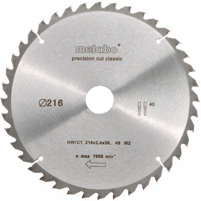 Metabo pilový kotouč precision cut wood classic 216x30mm 40Z 5° negativ 628060000 – Zboží Dáma Metabo pilový kotouč precision cut wood classic 216x30mm 40Z 5° negativ 628060000 – Zboží Dáma