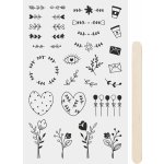 HEYDA Samolepky propisoty 10 x 19 cm - ornamenty černé – Zboží Dáma