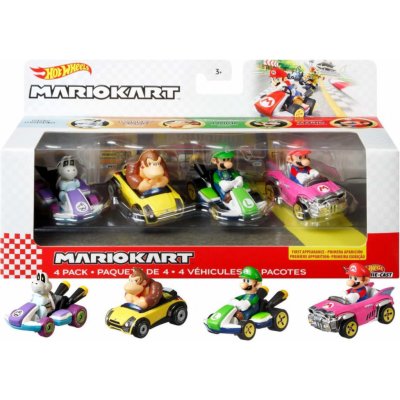 Mattel Hot Weels Mario Kart Sada čtyř motokár s jezdci GWB37 – Zboží Mobilmania