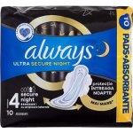 Always Ultra Secure Night Protection hygienické vložky s křidélky 10 ks – Zboží Mobilmania
