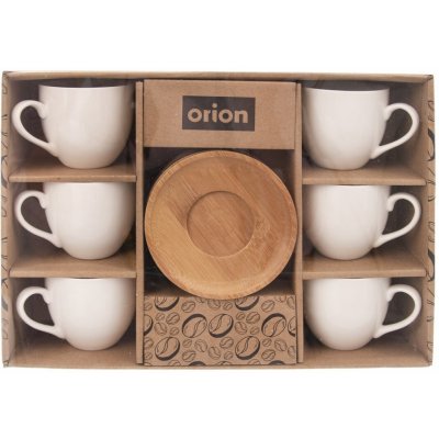 ORION Hrnek s podšálkem WHITELINE 6 x 125 ml – Zboží Mobilmania