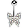 Piercing Šperky4U piercing do pupíku motýlek WP01180-AB