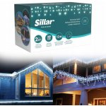 Vánoční světýlka Sillar 300 LED studená bílá záclona s efektem blikání – Hledejceny.cz