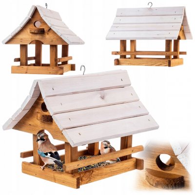 Kadax Krmítko dřevěné velké závěsné ozdobné 30 x 25 x 25 cm – Hledejceny.cz